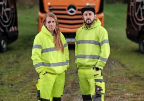 Rebecca Gottwald & Johannes Gottwald Fotoshooting Fuhrpark - Gottwald Umweltservice